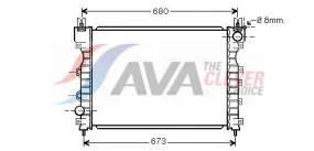 Radiateur, refroidissement du moteur AVA COOLING AU2174 