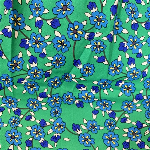Robe Florale Maëlle Vert Brésil - Bleu Clair